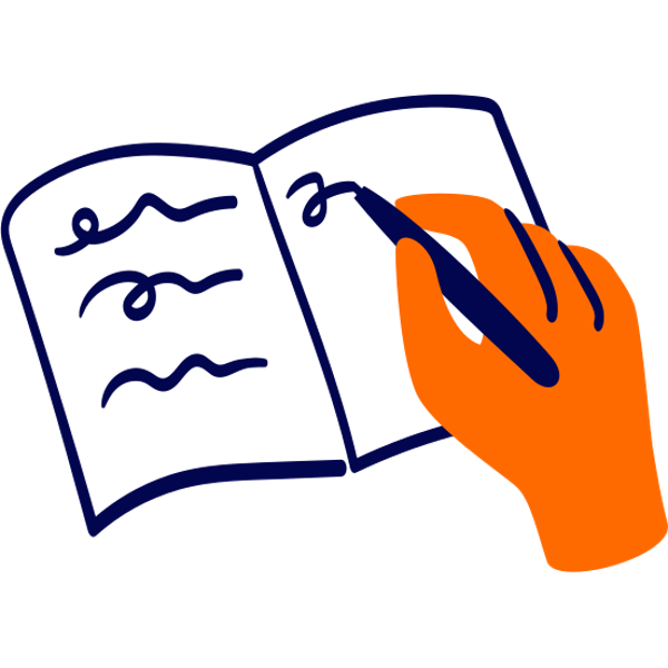 Hand drawing in a sketchbook
